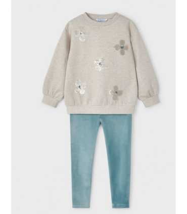 Conjunto legging y sudadera lentejuelas niña