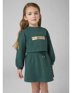 Vestido sin mangas con sudadera texto niña