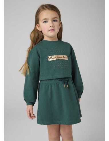 Vestido sin mangas con sudadera texto niña