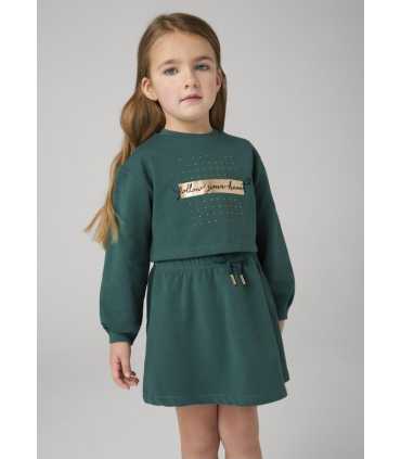 Vestido sin mangas con sudadera texto niña