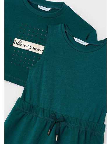 Vestido sin mangas con sudadera texto niña