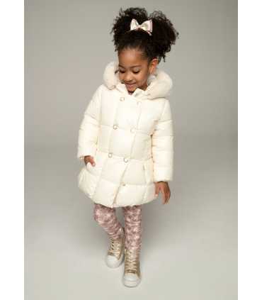 Chaquetón largo nacarado niña