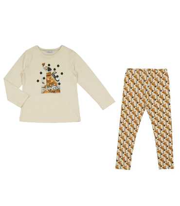 Conjunto legging estampado y camiseta niña