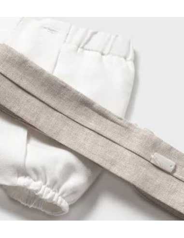 Conjunto ceremonia pantalón corto y camisa recién nacido