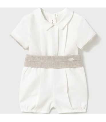 Conjunto ceremonia pantalón corto y camisa recién nacido