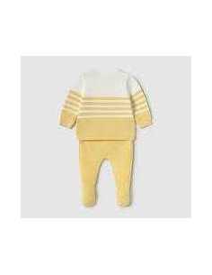 Conjunto polaina y jersey tricot recién nacido