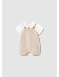 Conjunto peto tricot y camiseta recién nacido