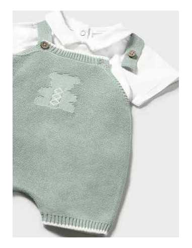 Conjunto peto tricot y camiseta recién nacido