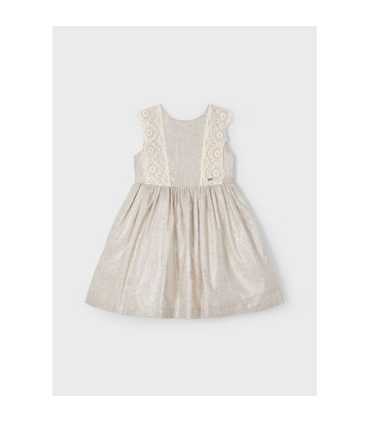 Vestido detalle bordado con lino niña