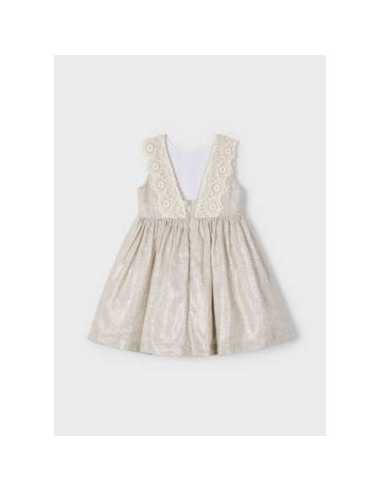 Vestido detalle bordado con lino niña