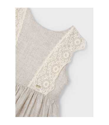 Vestido detalle bordado con lino niña