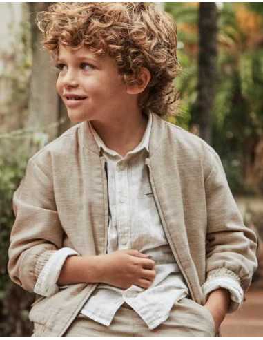 Cazadora vestir con lino niño
