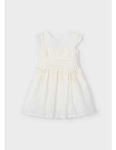 Vestido detalle encaje con fajín niña 2