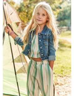 Conjunto pantalón largo y camiseta rayas niña