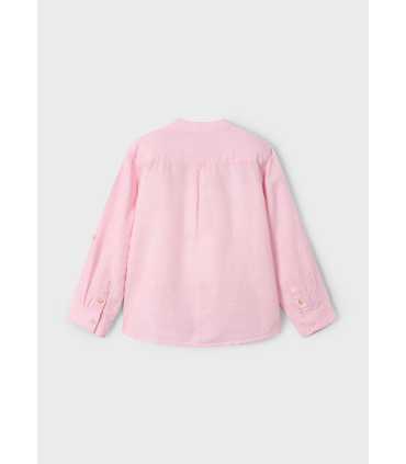 Camisa manga larga cuello mao con lino niño