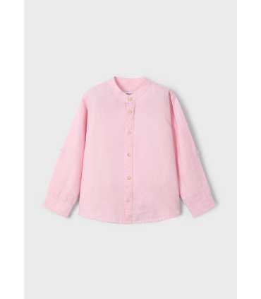 Camisa manga larga cuello mao con lino niño