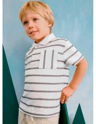 Polo bolsillo rayas niño