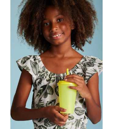 Conjunto pantalón corto y top estampado chica