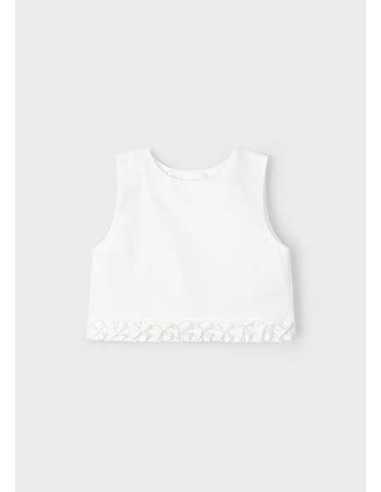 Top detalle plisado niña