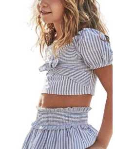 Conjunto falda y top rayas niña