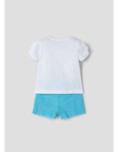 Conjunto pantalón corto fantasía y camiseta niña 2