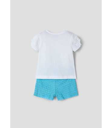 Conjunto pantalón corto fantasía y camiseta niña