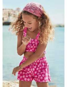 Conjunto pantalón corto y top arandela niña