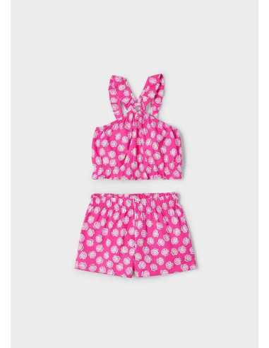 Conjunto pantalón corto y top arandela niña