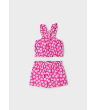 Conjunto pantalón corto y top arandela niña