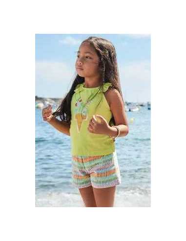 Conjunto pantalón corto y camiseta helado niña