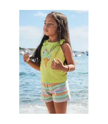 Conjunto pantalón corto y camiseta helado niña
