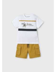 Conjunto bermuda cargo y camiseta niño