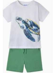 Conjunto bermuda y camiseta tortuga niño