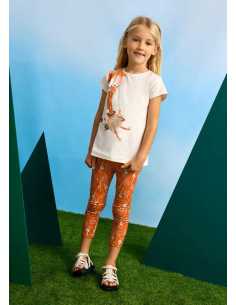 Conjunto legging tobillero y camiseta estampado niña