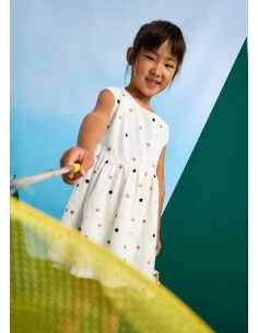Vestido lunares bordados niña