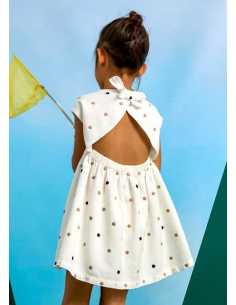 Vestido lunares bordados niña 2