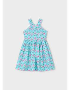 Vestido estampado espalda cruzada niña