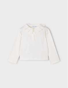 Polo cuello decorado básico niña