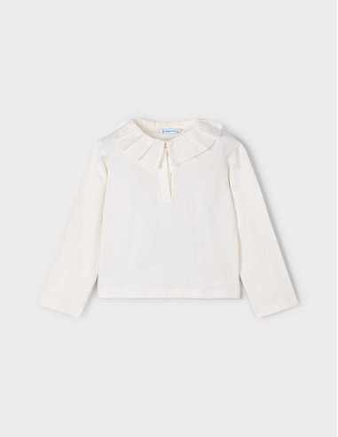 Polo cuello decorado básico niña