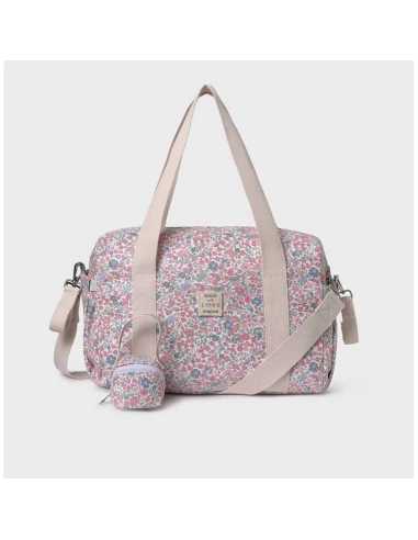 Bolso con accesorios estampado bebé