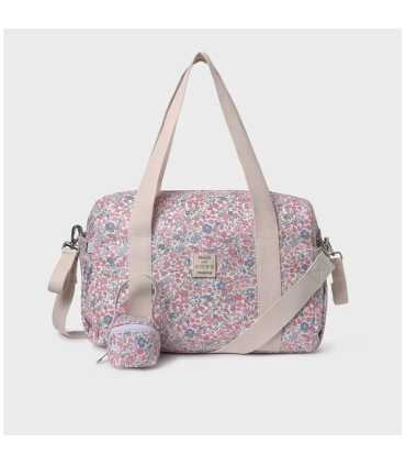 Bolso con accesorios estampado bebé