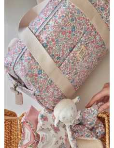 Bolso con accesorios estampado bebé