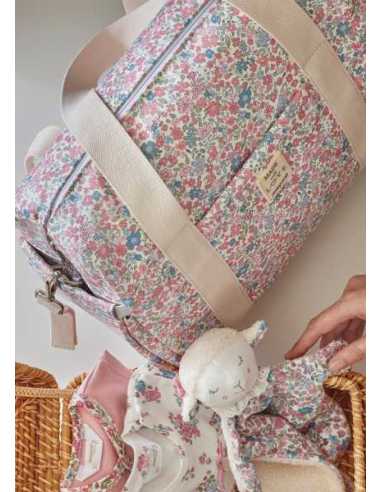 Bolso con accesorios estampado bebé
