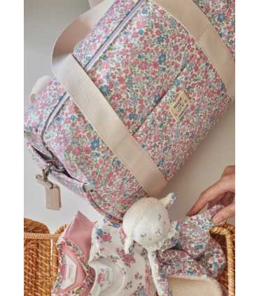 Bolso con accesorios estampado bebé