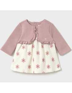 Vestido con rebeca simulada recién nacida