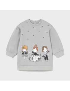 Vestido felpa gráfica bebé