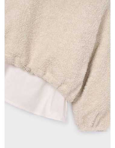 Sudadera borrego combinada niña