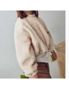 Sudadera borrego combinada niña
