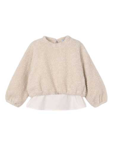 Sudadera borrego combinada niña