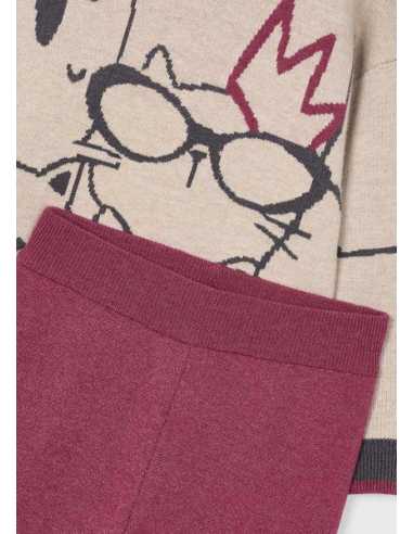 Conjunto pantalón y jersey estampado niña